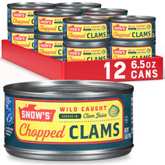 Snow’S Wild Caught Chopped Clams Canned, 6.5 Oz Can (Pack of 12) – 5G Protein pe