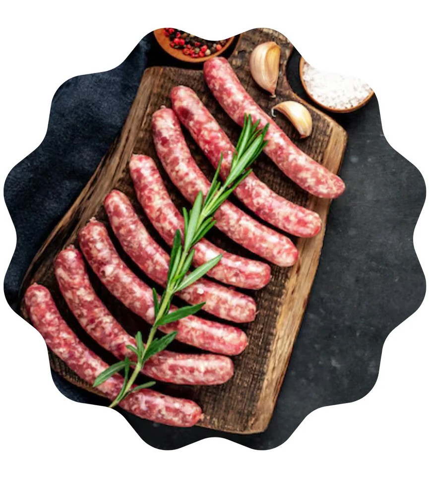 Handmade German Style Bratwust-8 in-8 oz-6 pack-3 pounds