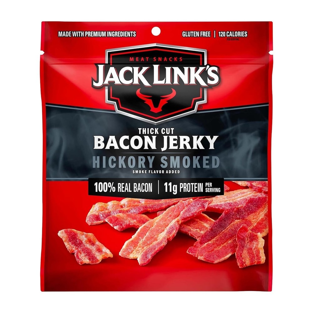 Jack Link’s Hickory Smoked Bacon Jerky 2.5 oz Bag Ready to Eat Real Meat Pr…