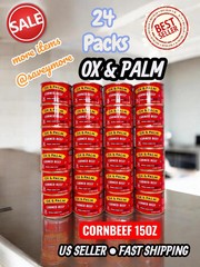 Corned Beef Ox and Palm original Chunky Juicy Style 15oz (Pack of 24) Box New