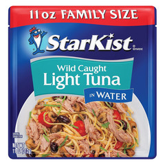 Chunk Light Tuna in Water, 11 Oz Pouch (12 Pack) Ready to Eat Wild Caught Tuna,