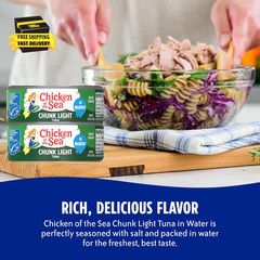 Wild Caught Chunk Light Tuna, 5 Ounce Cans, 10-Count – High Protein 100% Classic