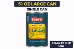 Snow’s Chopped Ocean Clams 51oz Can Single No MSG Wild Caught
