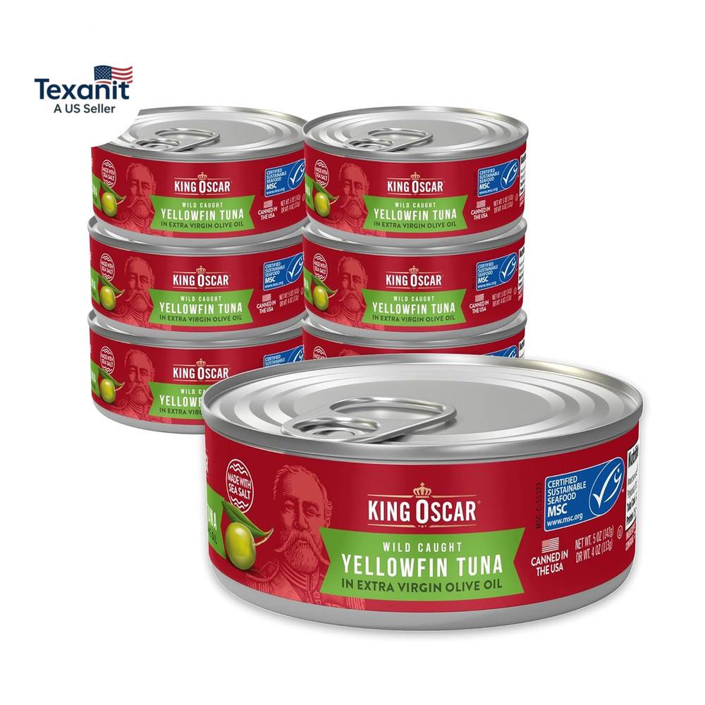 Yellowfin Tuna in Extra Virgin Olive Oil, 5 Ounce Cans (Pack of 6), Wild Caught