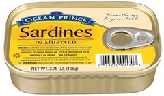 Ocean Prince Sardines in Mustard – 12 Pack of 3.75 oz Cans for Healthy Snacking