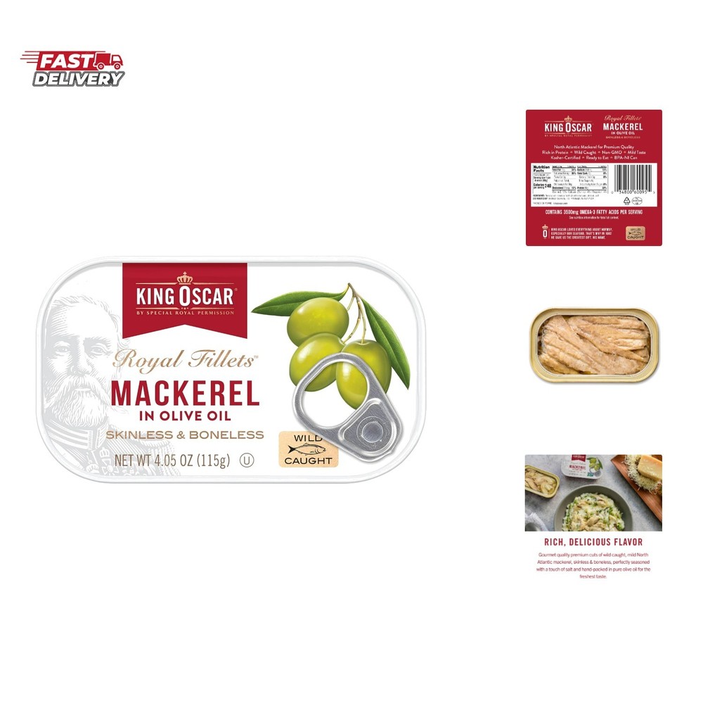 Mackerel in Olive Oil, 4.05 Ounce Can Pack of 1, Packaging May Vary, Skinless…