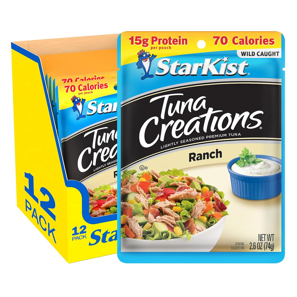 Starkist Tuna Creations Ranch Pouch (2.6 Oz – 12 Pack) Wild Caught, High Protein