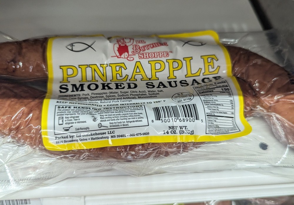 The Butcher Shoppe Pineapple Sausage 14 Oz (4 Pack)