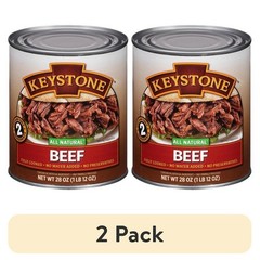 All Natural Beef, Fully Cooked, High Protein, Canned Meats, (2 pack), 28 oz Can