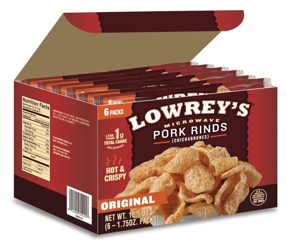 Lowrey’s Bacon Curls Microwave Pork Rinds (Chicharrones), Original, 1.75 Ounce (