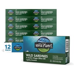 Convenient Wild Planet Sardines with Light Smoky Flavor in Olive Oil – 4.4 oz
