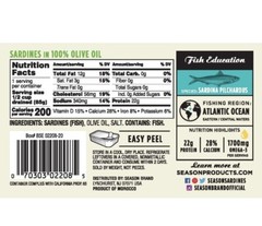 Season Sardines in Pure Olive Oil, 4.375-Oz Cans (2!Packs Of 6) 12Cans