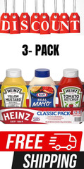 Heinz Ketchup, Mustard & Mayo Classic Condiment Variety Pack, 3 pack. FRESH