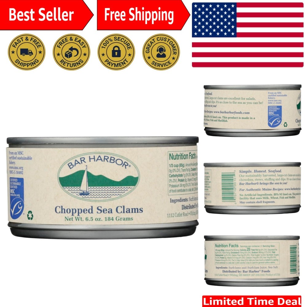 Ocean Fresh All-Natural Chopped Clams, 6-Pack of 6.5 oz Cans – Healthy Delight