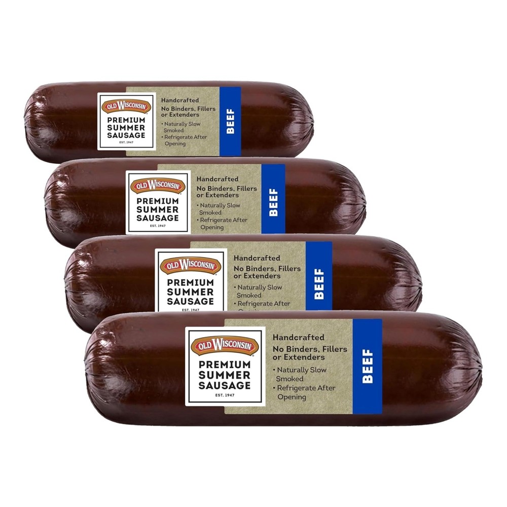 Authentic Beef Summer Sausage, Charcuterie, Keto, 8oz x 4