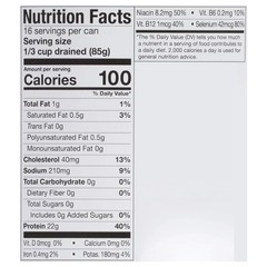Solid White Albacore Tuna in Water Wild Caught Gluten Free High Protein Canned
