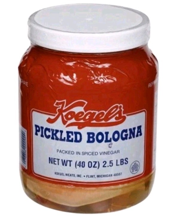 Koegel’s Pickeled Bologna 40oz. Jar. Gluten Free Low Carb Keto Friendly Made MI.