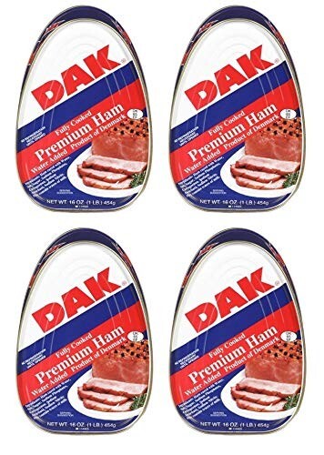 DAK Premium Ham Fully Cooked water added 16oz. best ham (4 PACKS)
