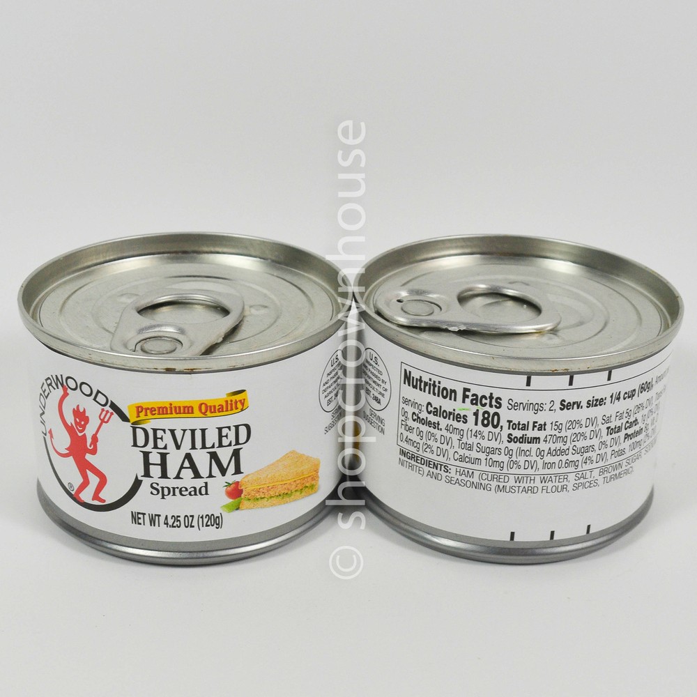 2 Underwood DEVILED HAM Spread 4.25 oz can 10/15/2028