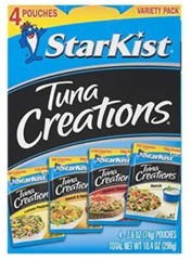 16 X 2.6 Oz StarKist Tuna Creations Variety Pack Ranch Hickory Sweet & Spicy Lem