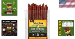 Real Hardwood Smoked Hunter’s Sausage – 36 Meat Sticks, Keto Friendly