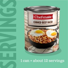 Corned Beef Hash, Canned Food and Canned Meat, 6 lb 11 oz (#10 Can Bulk)