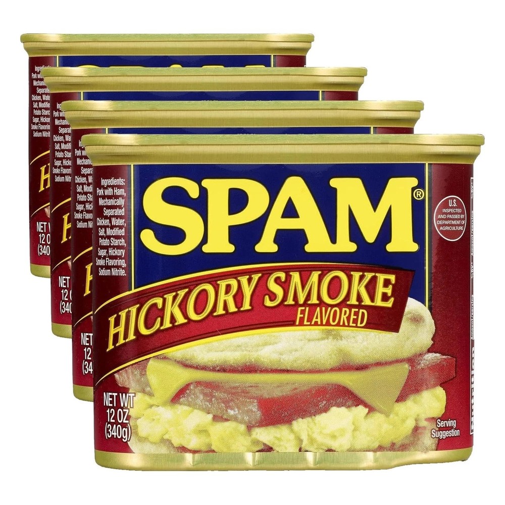 Spam Hickory Smoke, 12 Ounce Can (Pack of 4) 12