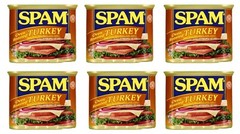 SPAM Oven Roasted Turkey – 6 Pack of 12 oz Cans – 100% White Lean Meat