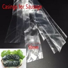 4 Meters Food Grade Casings for Sausage Salami Wide 50mm Shell Plastic Inedible