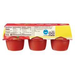 Lunch Buddies Strawberry Applesauce Cups, 6 count – Pack of 3