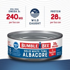 Bumble Bee Solid White Albacore Tuna in Oil, 5 oz Can Pack of 24 Wild Caught…
