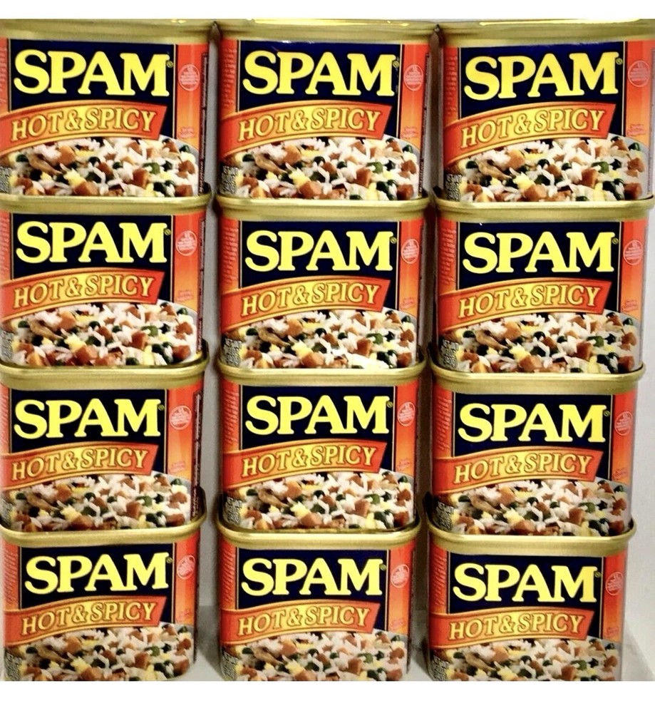 Lot Of 12 Spam Hot & Spicy Luncheon Meat 12 oz ( Pack of 12 )~10/2027