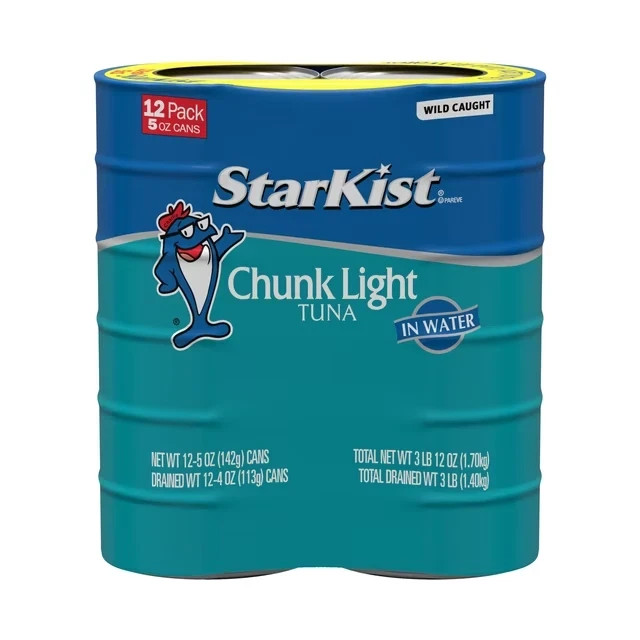 StarKist Chunk Light Tuna in Water Wild Caught Gluten Free High Protein 12 Pack