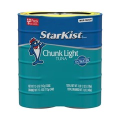 StarKist Chunk Light Tuna in Water Wild Caught Gluten Free High Protein 12 Pack