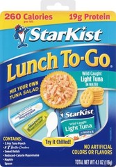 Lunch-To-Go Mix Your Own Tuna Salad, Chunk Light Tuna Pouch, 4.5 Ounce Kit, P…