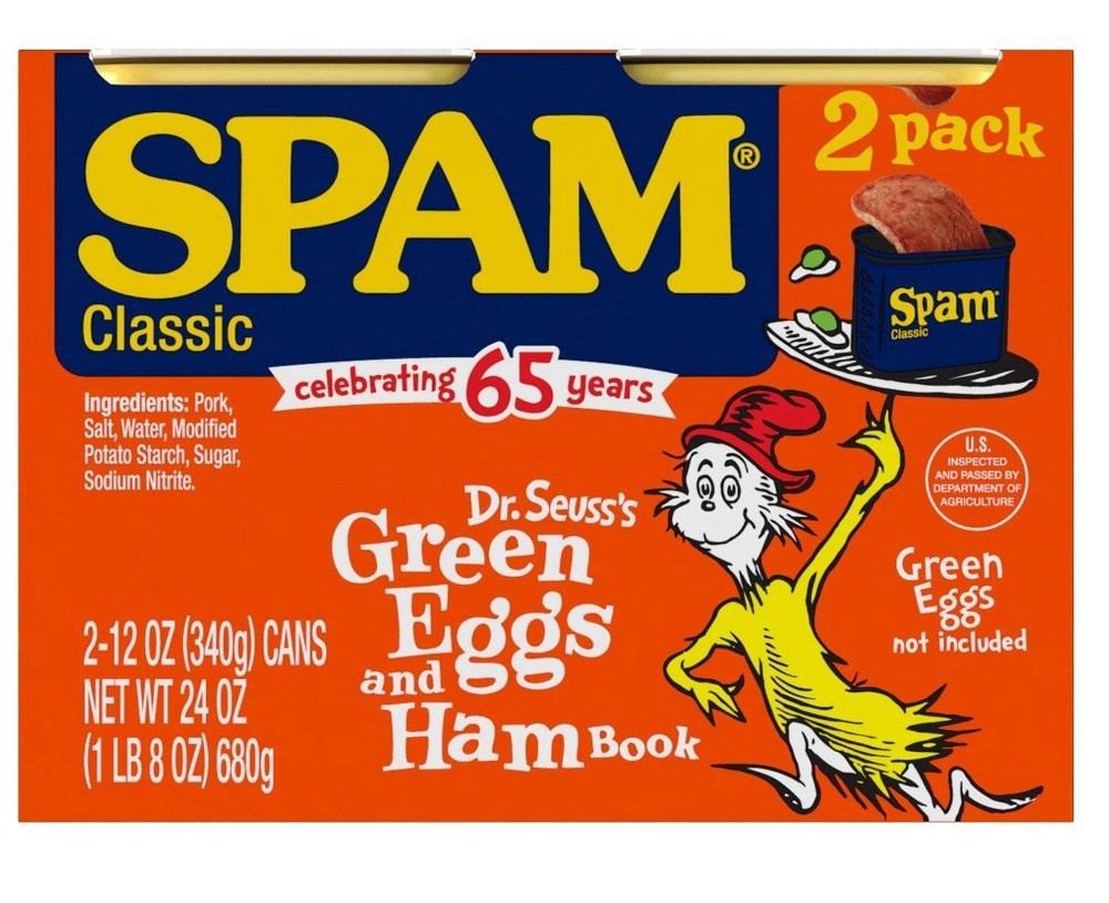 GREEN EGGS AND SPAM Green Eggs and Ham LIMITED EDITION (Two 12oz Cans) (7/2028)