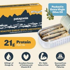 Roasted Garlic White Anchovies | Responsibly Sourced in Spain | 21g Protein &…