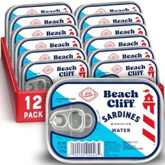 Sardines in Water 3.75 oz Can Pack of 12 – Wild Caught Sardines – 12g Protein…