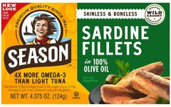 Season Skinless Boneless Sardines in Olive Oil 4.375 oz 6 Pack Fish