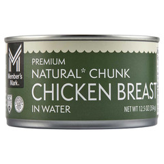 Members Mark Natural Chunk Chicken Breast in Water 6 Pk 12.5oz Cans 19g Protein
