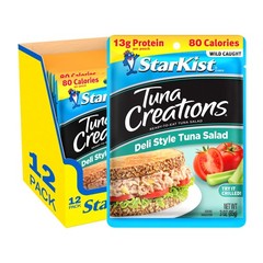 Tuna Creations Deli Style Tuna Salad Pouch 3 oz 12 Pack Wild Caught, 13g Pro…