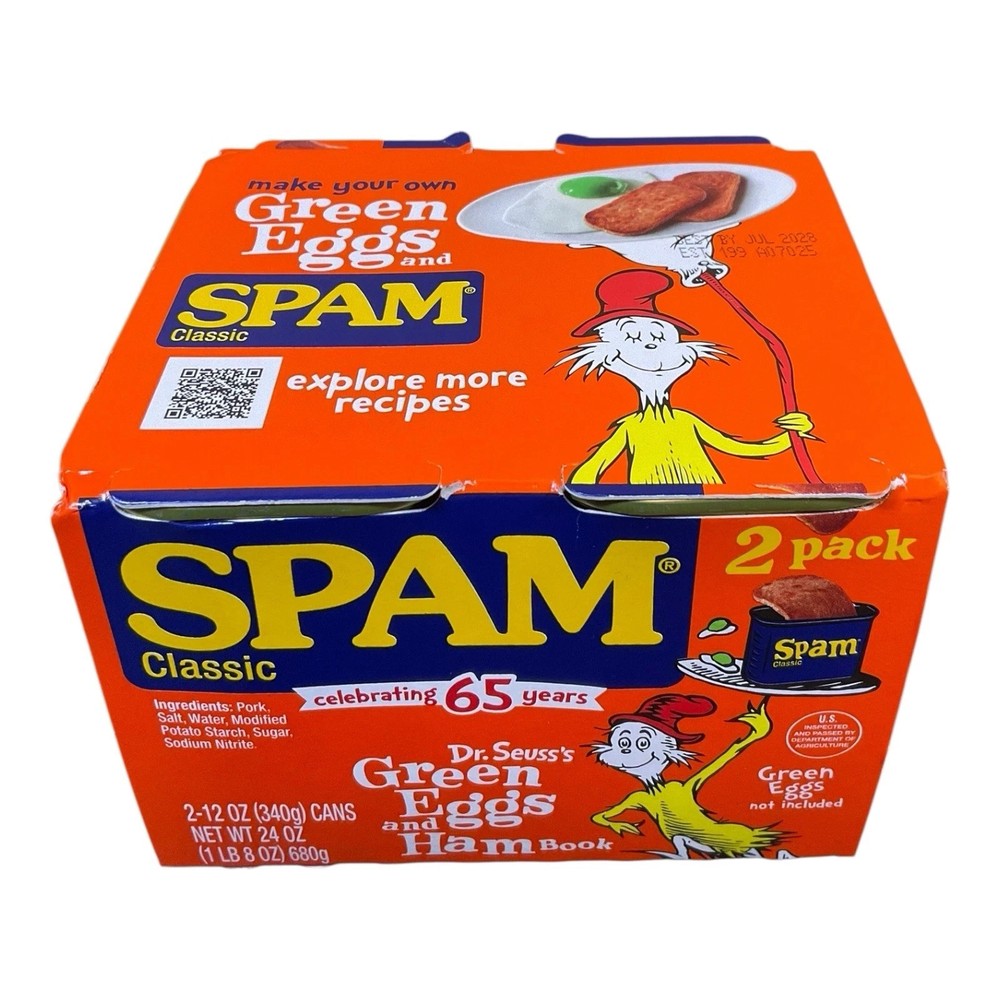 Green Eggs & Ham SPAM Limited Edition (Two 12oz Cans) (6/2028) FREE SHIPPING!