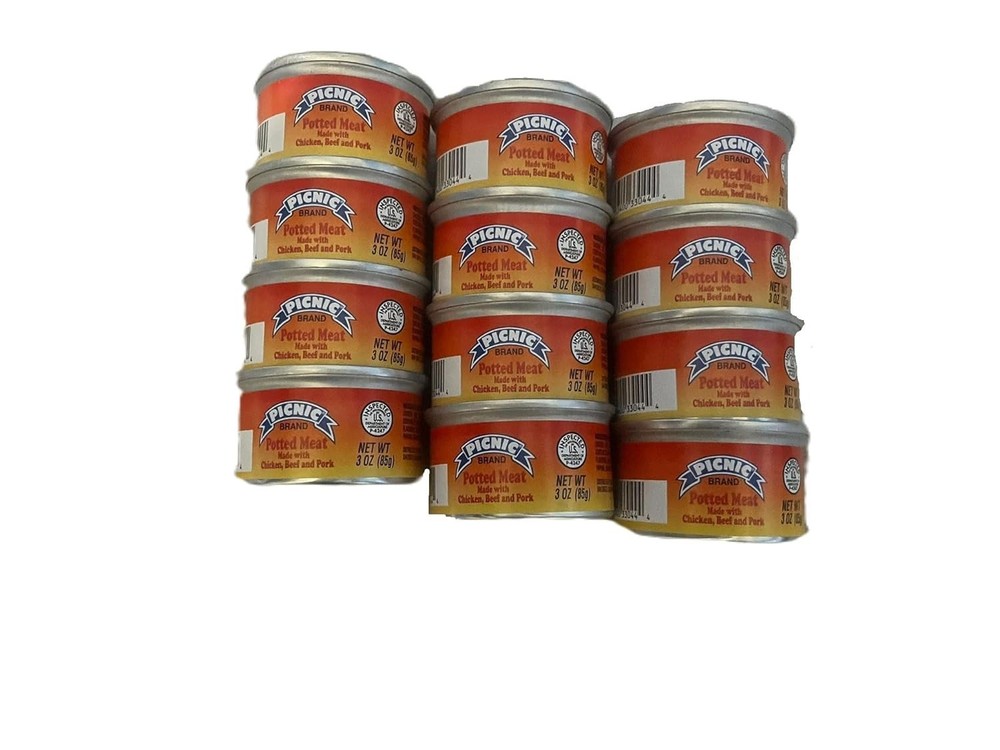 PICNIC Potted Meat 3 oz Pull-Top Can (Pack of 12) | Canned Keto Protein Snack