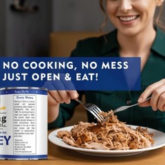 12 Cans- Werling & Sons Fully Cooked Canned Turkey Meat 14.5 Oz Heat & Eat Food
