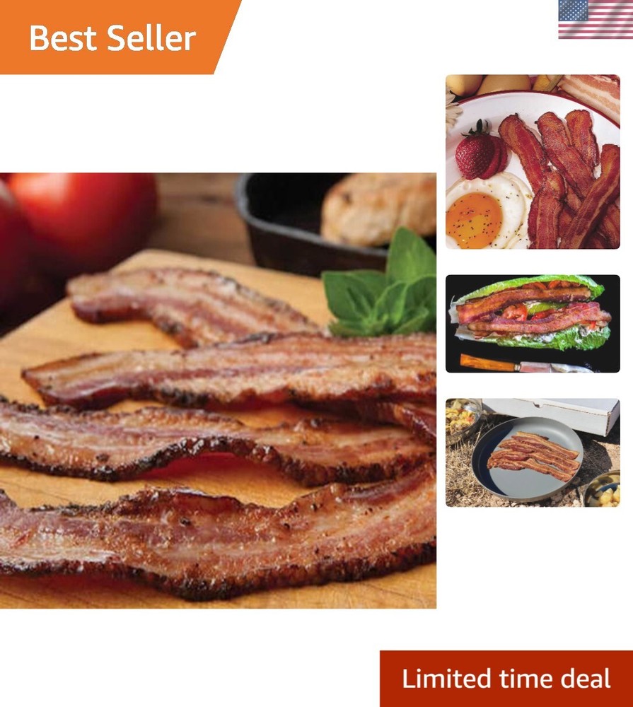 Superior Flavor Fully Cooked Bacon – 80 Count, No Refrigeration Needed
