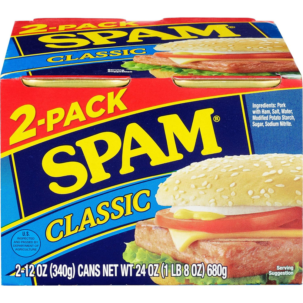 SPAM Classic 12oz 2-Pack Fully Cooked Pork Low Carb Keto Gluten-Free