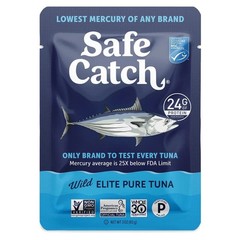 Safe Catch Elite Tuna Wild-Caught Lowest Mercury 3 Ounce Pouch (Pack of 12)