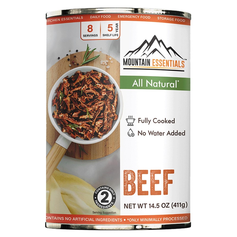 Mountain Essentials All Natural Canned Beef 14.5 oz 8 Servings, 11g Protein p…