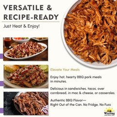 12 Cans – Grandma Werling’s Shredded Seasoned Pork with BBQ Sauce 14.5 Oz Cooked