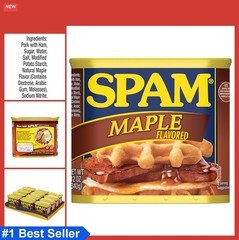 Canned Maple Flavored Spiced Meat 12 oz Shelf Stable Fully Cooked Pork Protein